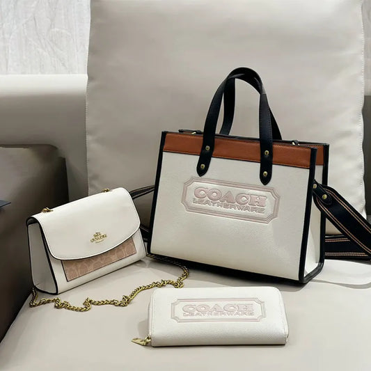 White Casual Daily Letters Patchwork Embossed Bags