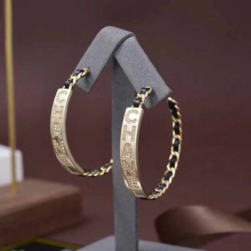 Black Street Letter Patchwork Earrings