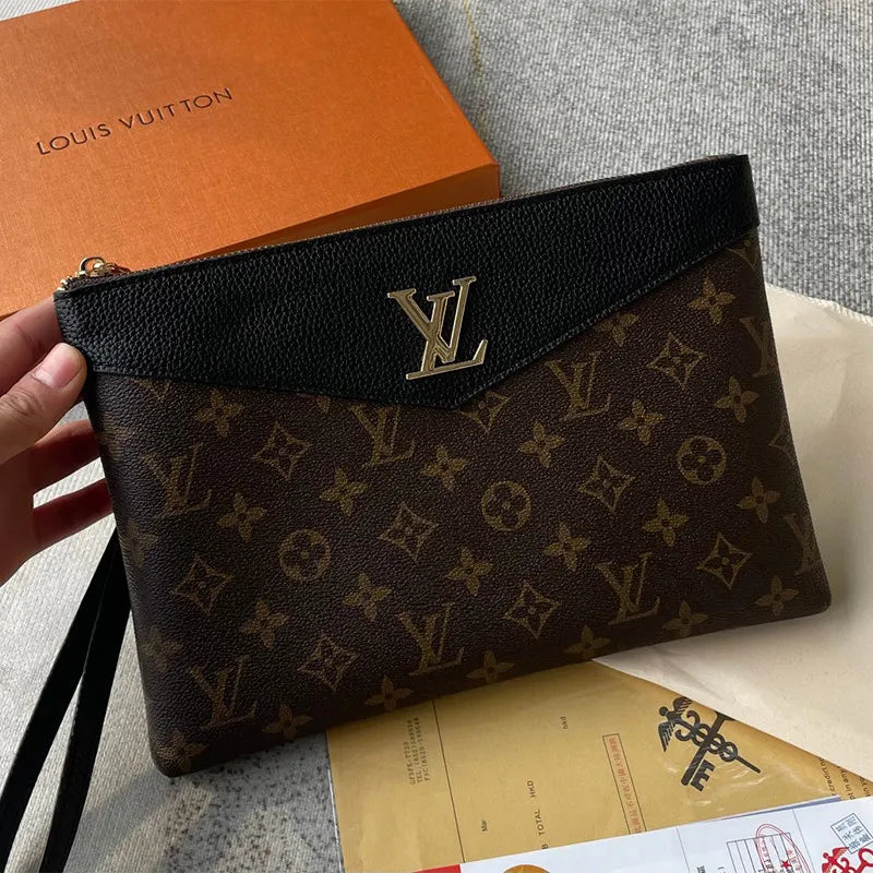 Brown Casual Daily Letters Patchwork Zipper Contrast Bags