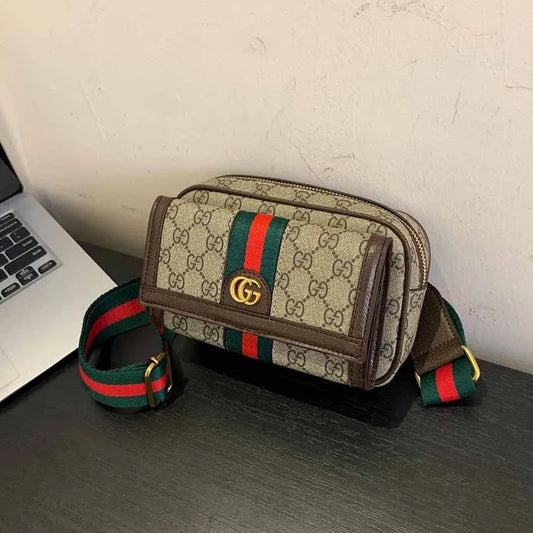 Khaki Street Simplicity Letter Patchwork Bags