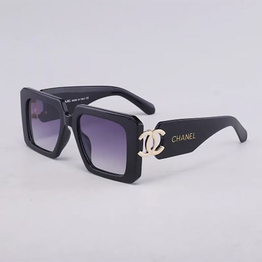Black Casual Daily Letters Hollow Out Sunglasses