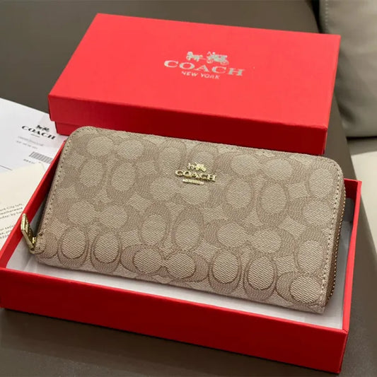 Light Khaki Daily Letters Patchwork Zip wallet