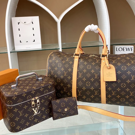 Brown Daily Letters Zipper Bags