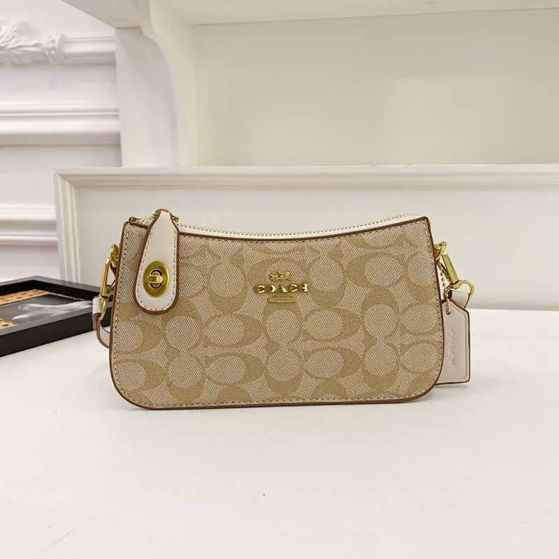 Khaki Casual Simplicity Letter Zipper Bags