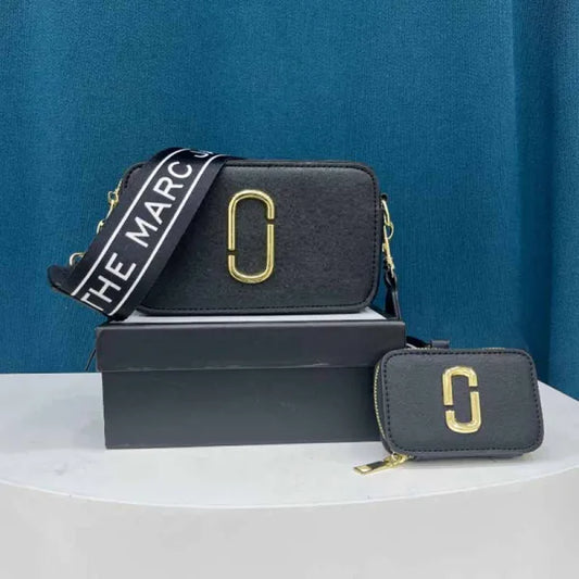 Black Street Simplicity Geometric Letter Zipper Bags(Without Box)