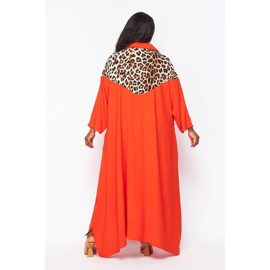 Plus Size Button Down Maxi Dress Top