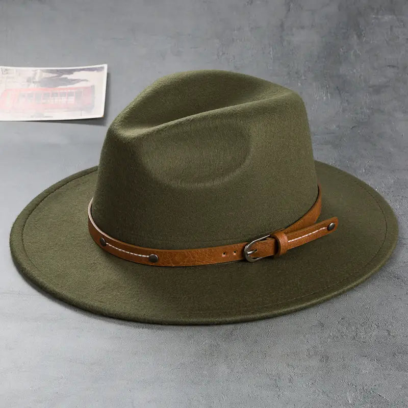 Jazz Top Hat European And American Big Brim Hat Fashion Felt Hat Sun Hat Unisex