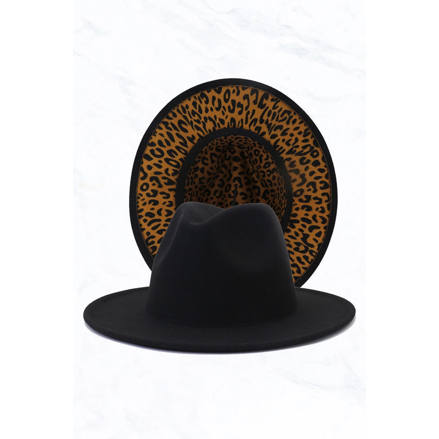 Double Sided Color Matching Leopard Jazz Hat