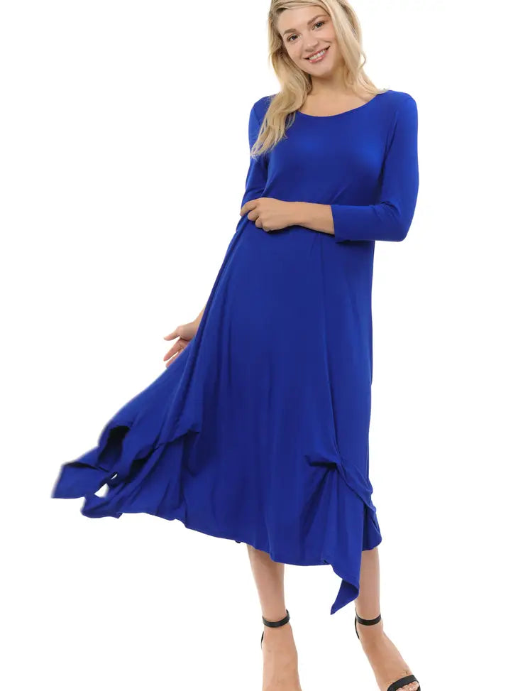 Handkerchief Midi Dress with Pockets