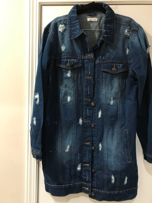 Relaxed Distressed Denim Jacket