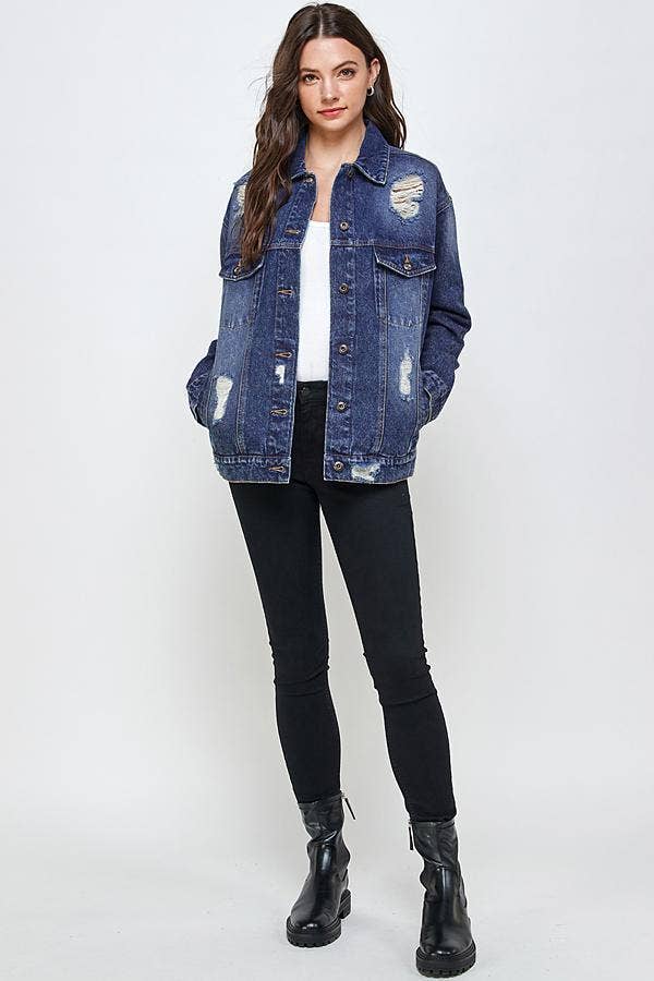 DESTROYED OVERSIZED DENIM JACKET