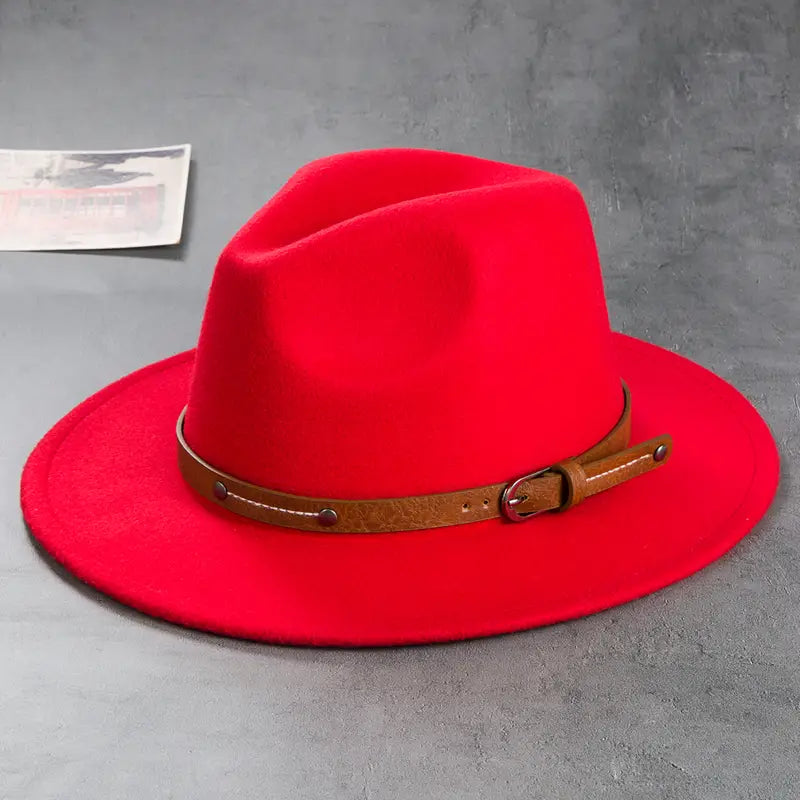 Jazz Top Hat European And American Big Brim Hat Fashion Felt Hat Sun Hat Unisex