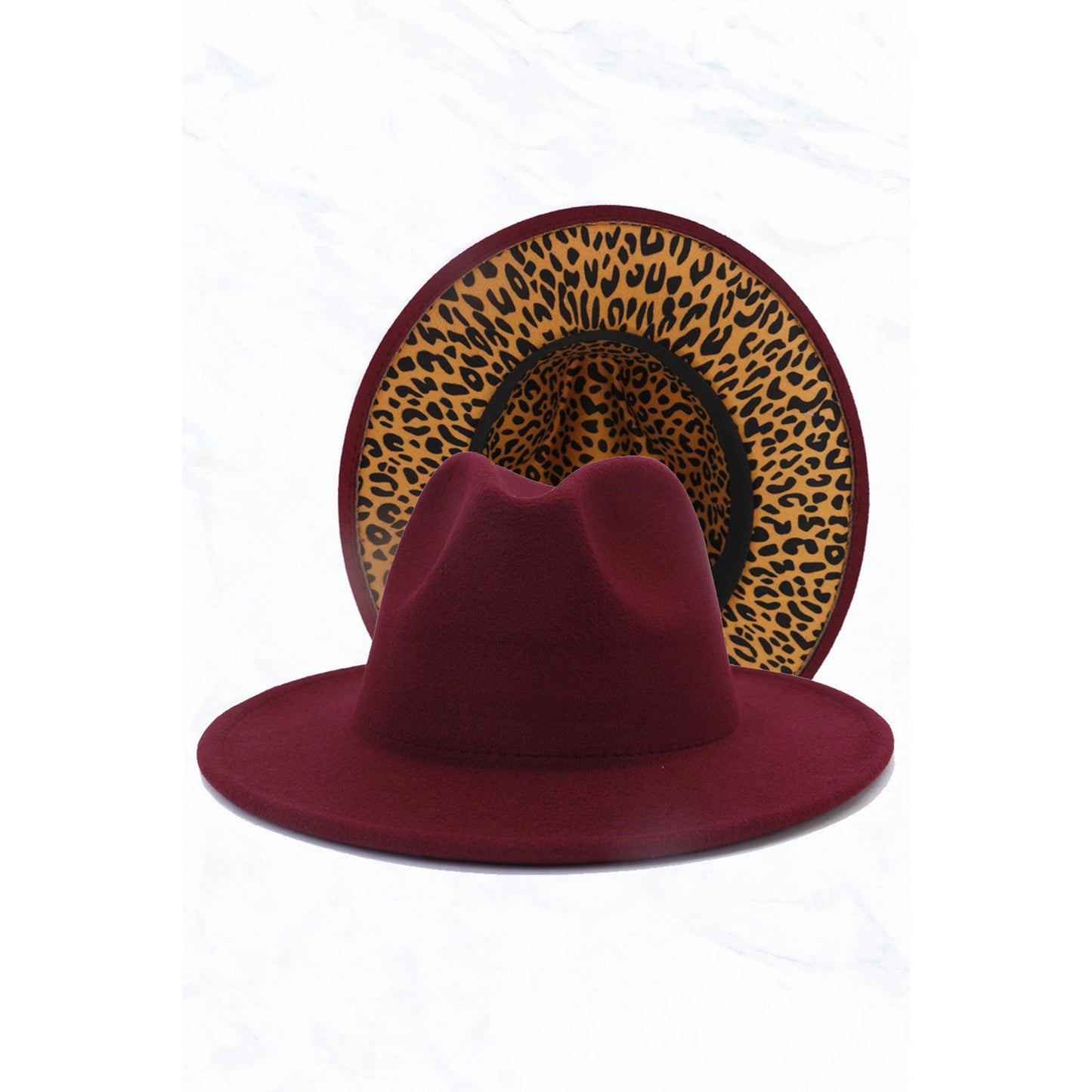 Double Sided Color Matching Leopard Jazz Hat