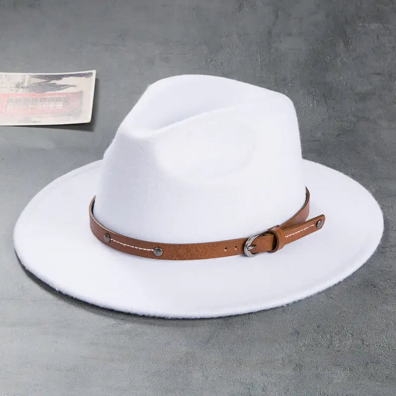 Jazz Top Hat European And American Big Brim Hat Fashion Felt Hat Sun Hat Unisex
