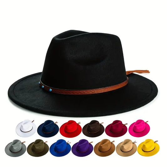 Exquisite Hat With Large Eaves Bell-shaped Jazz Hat Male Charm Cool Top Hat For Men And Women