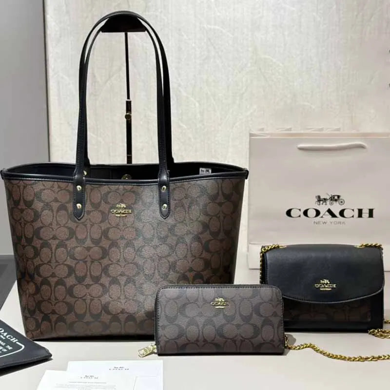 Coffee Casual Street Letter Geometric Patchwork Chains Bags
