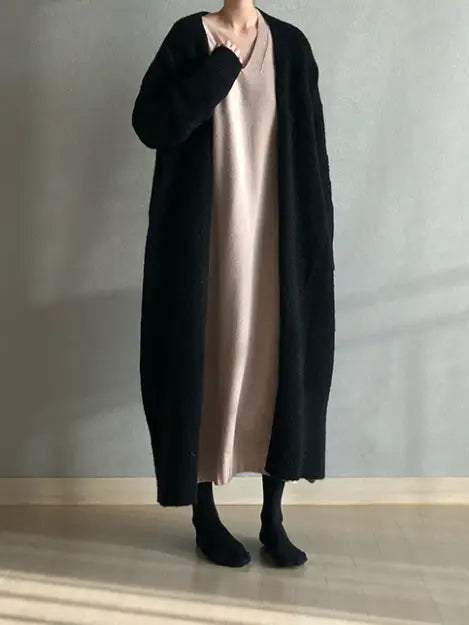 Casual Open Front Oversize Long Cardigan Sweater