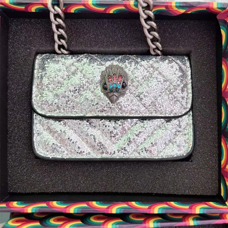 Silver Gray Daily Solid Color Sequins Bags