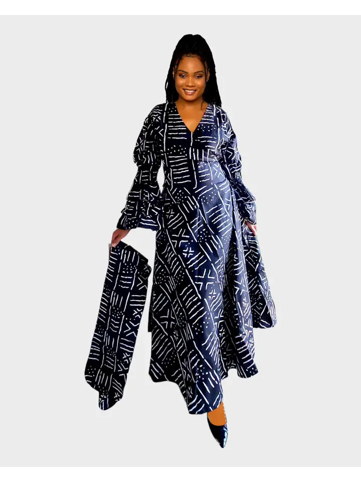 Long Wrap Dress- Blacktribal