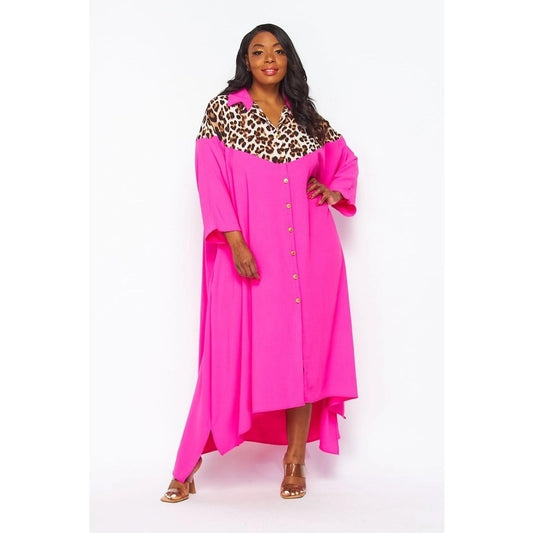 Plus Size Button Down Maxi Dress Top