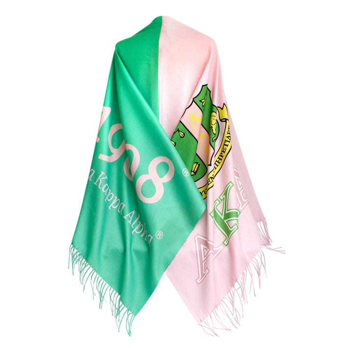 Aka Sorority Pale Pink Green Fashion Shawl Scarf