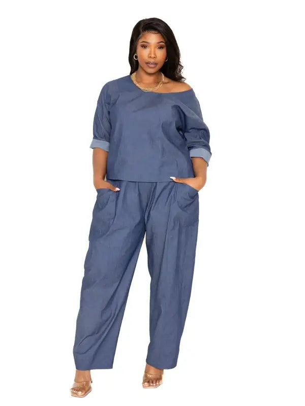 Flowy Chambray Top & Pant Set