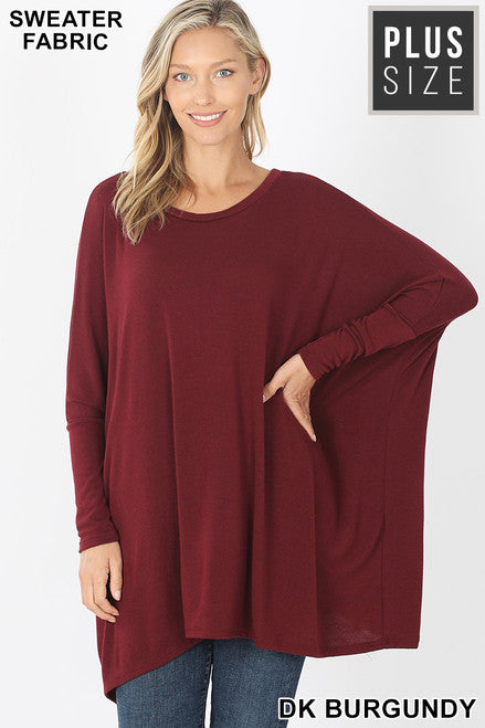 Wholesale Oversized Round Neck Poncho Plus Size Sweater