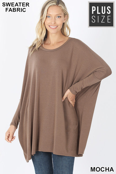 Wholesale Oversized Round Neck Poncho Plus Size Sweater