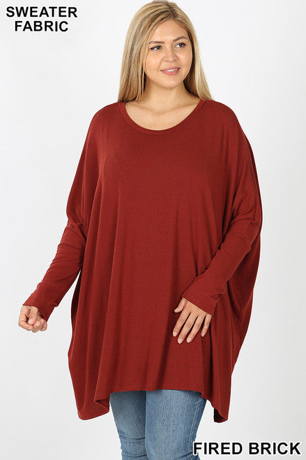 Wholesale Oversized Round Neck Poncho Plus Size Sweater