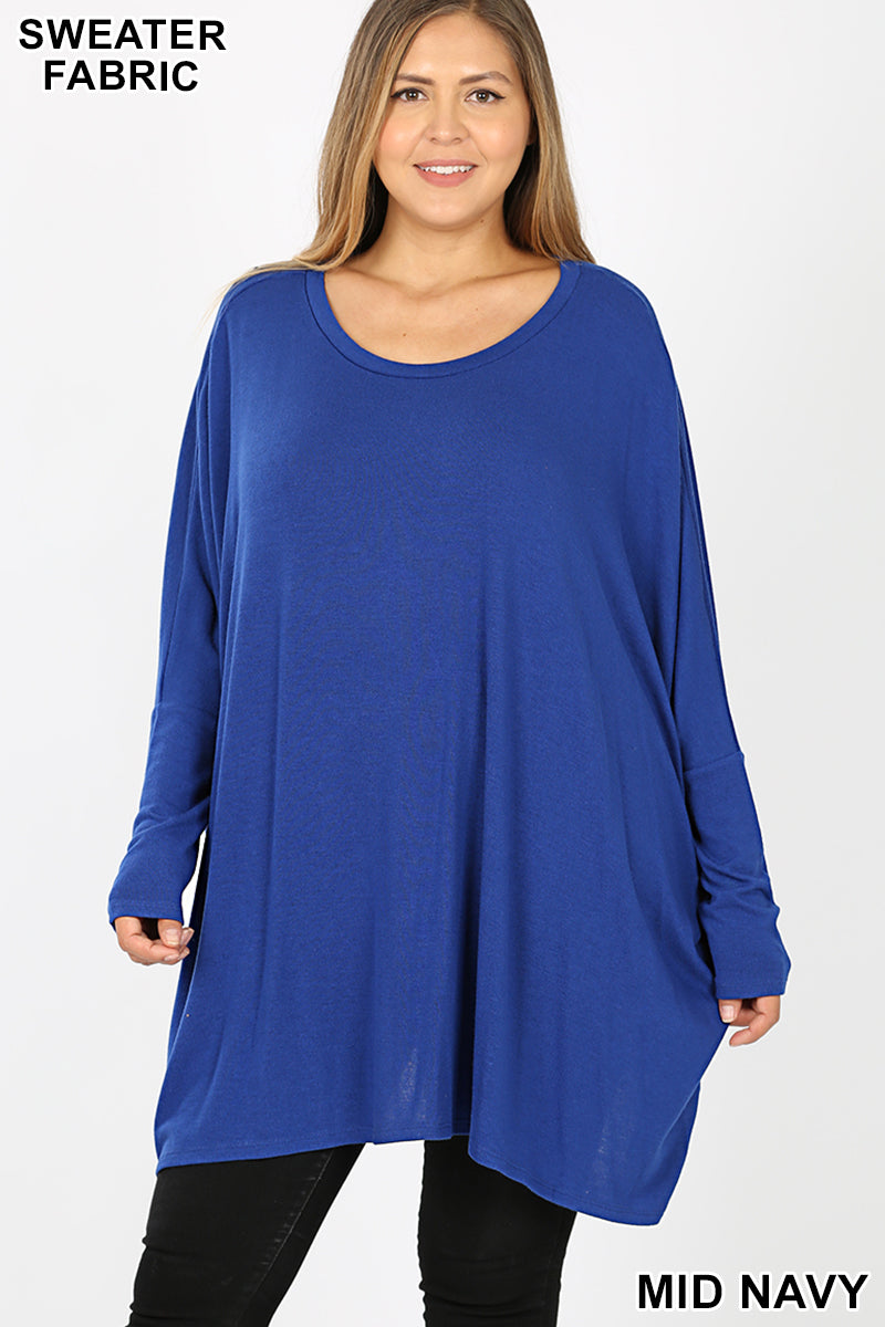 Wholesale Oversized Round Neck Poncho Plus Size Sweater