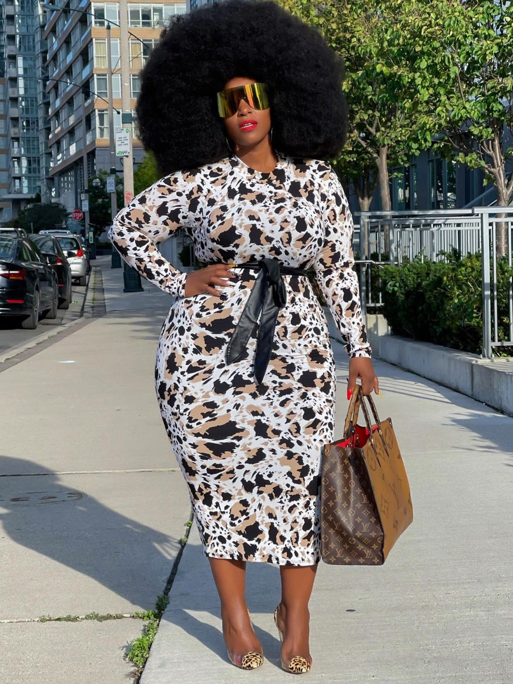 Latest Style Printed Fitted Plus Size Dresses