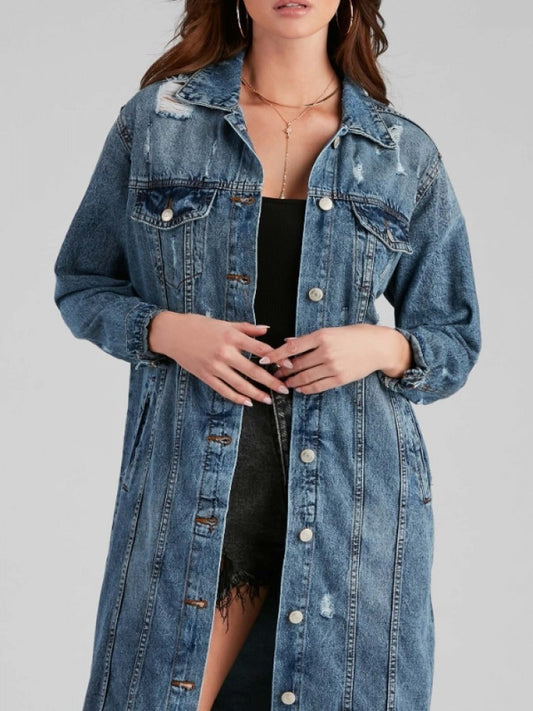 Fashion Ripped Denim Jacket Coats