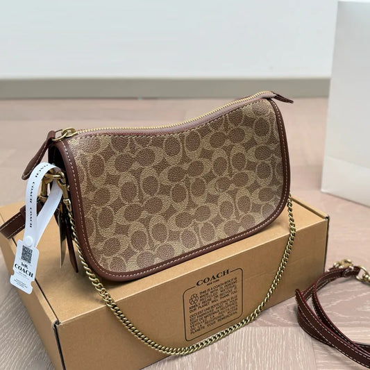 Brown Daily Letters Chains Bags