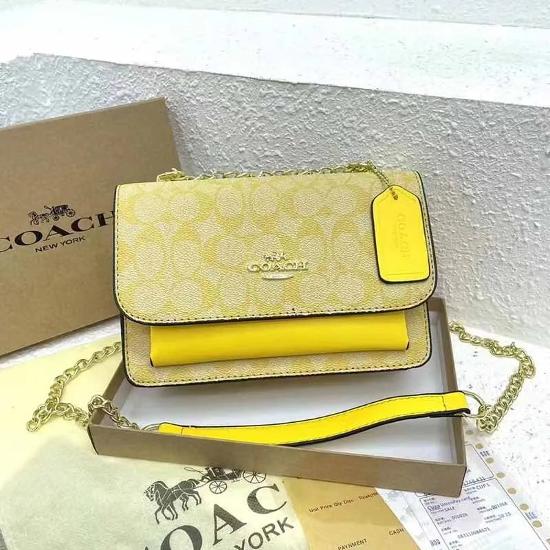 Printed Leather Crossbody Bag Metal C-logo Style