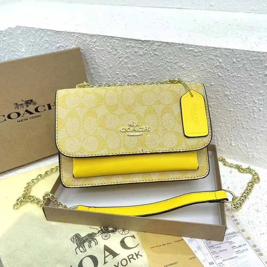 Printed Leather Crossbody Bag Metal C-logo Style