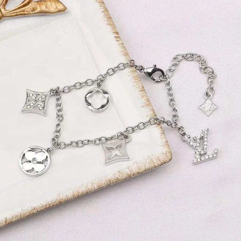 Silver Fashion Simplicity Letter Chains Bracelets