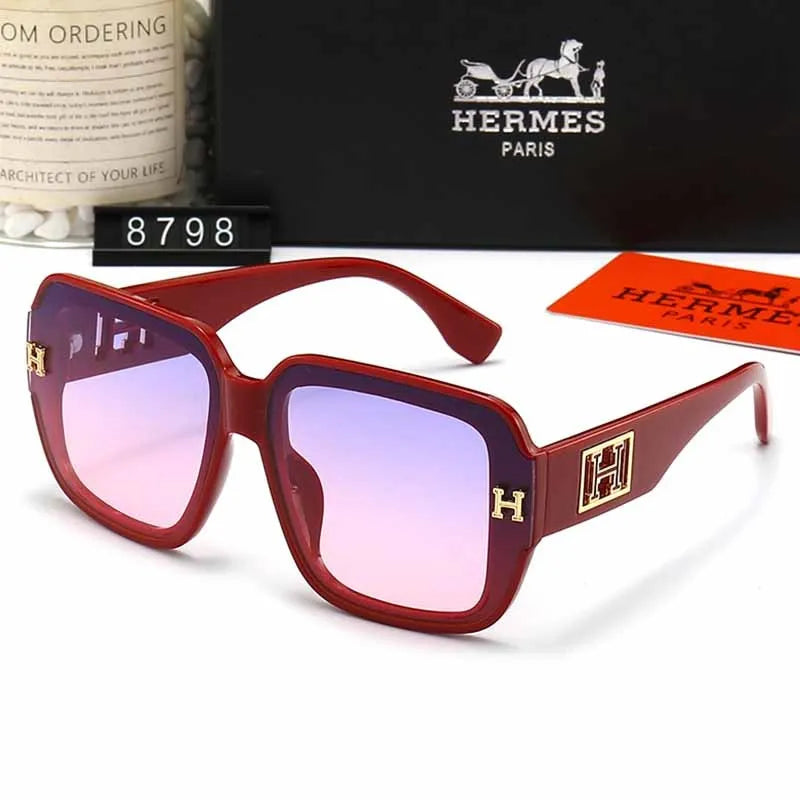 Red Casual Simplicity Letter Patchwork Sunglasses