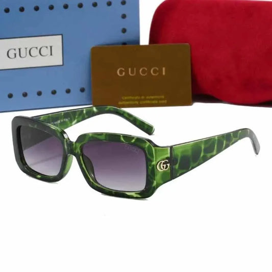 Green Casual Simplicity Letter Patchwork Sunglasses