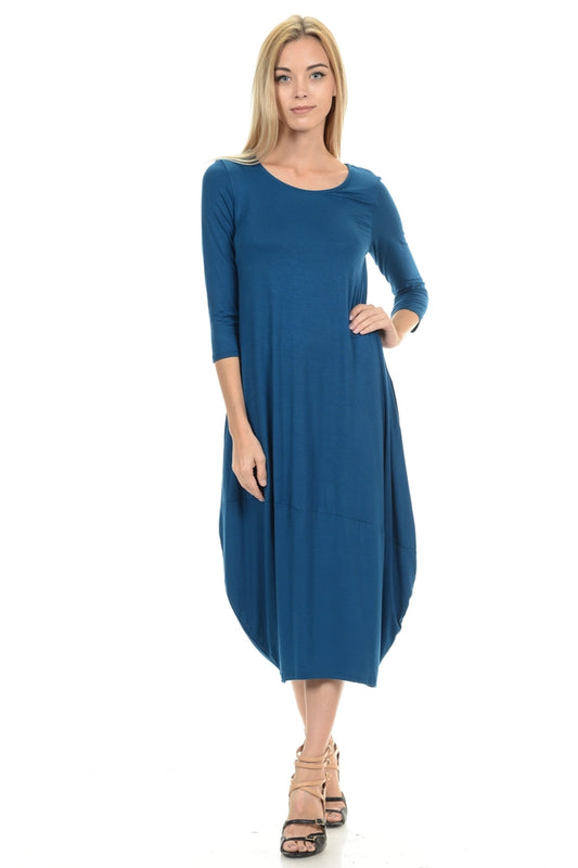 Cocoon Midi Dress with Pockets