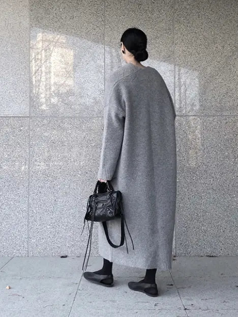 Casual Open Front Oversized Long Cardigan Sweater