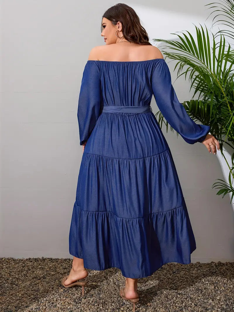 Chic Tiered Maxi Denim Dress