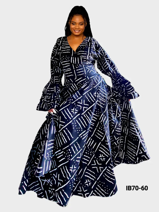 Long Wrap Dress- Blacktribal