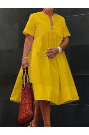 Elegant & Commuter & Vacation & Casual Loose Solid Short Sleeve