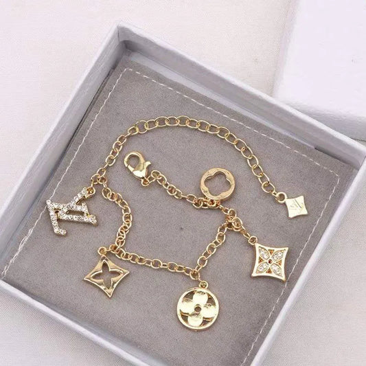 Gold Fashion Simplicity Letter Chains Bracelets