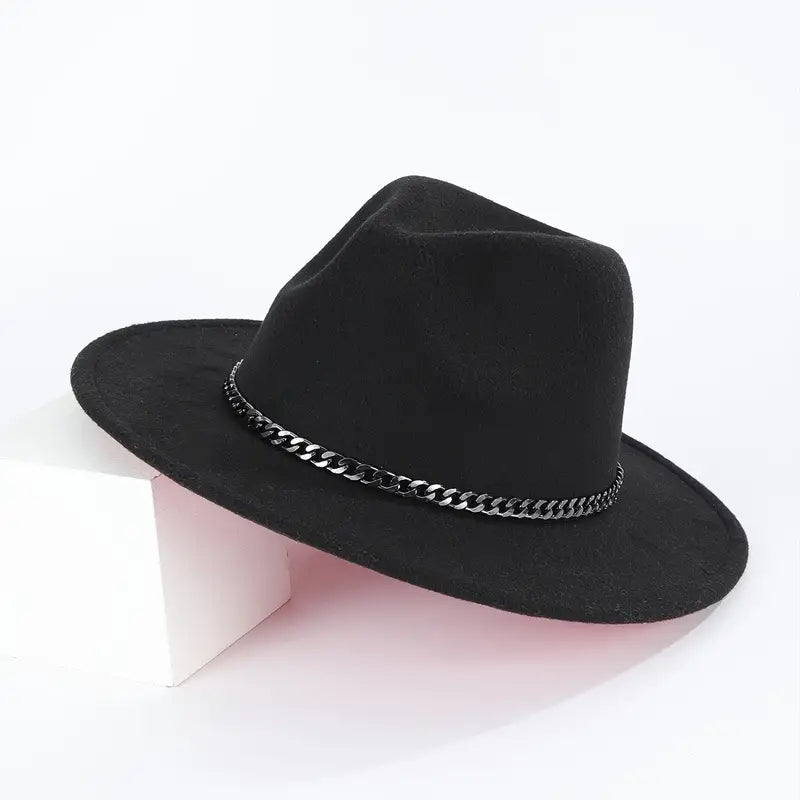 Fashion Elegant Cotton Woven Two Tone Flat Brim Felt Cap