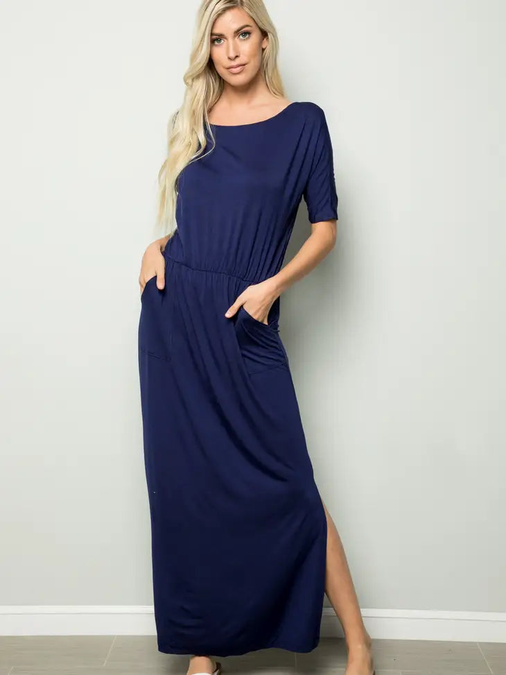 Versatile Maxi Dress with Elastic Waist