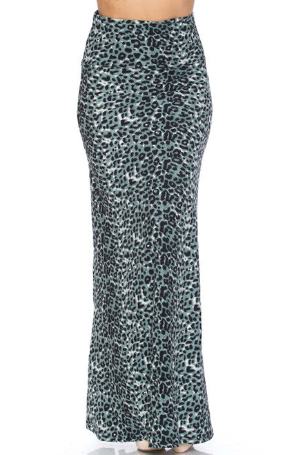 BUTTERY SOFT SNOW LEOPARD MAXI SKIRT