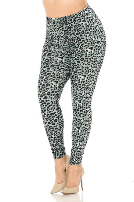 BUTTERY SOFT SNOW LEOPARD PLUS SIZE LEGGINGS