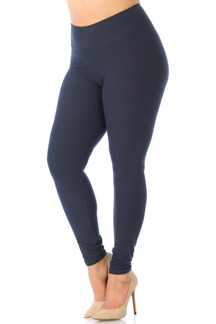 BUTTERY SOFT BASIC SOLID PLUS SIZE LEGGINGS