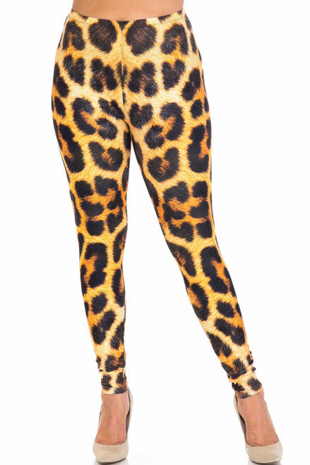 CREAMY SOFT SPOTTED PANTHER PLUS SIZE LEGGINGS - USA FASHION™